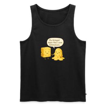 Valentinstag Paar Käse Liebe Spruch lustig Love - Männer Premium Bio Tank Top - Schwarz - Vorne - AI Model Male 178 light (178cm)