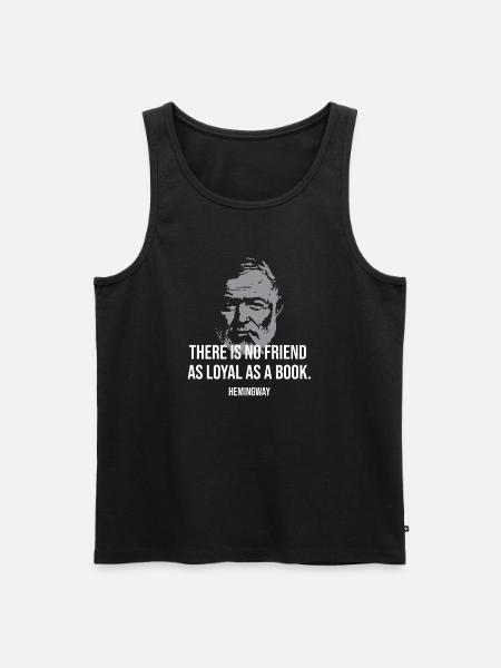 Ernest Hemingway quote on friends - Men's Premium Organic Tank Top - black