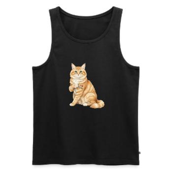 I Heart Dad Cat - Men's Premium Organic Tank Top - black - Front - AI Model Male 178 light (178cm)