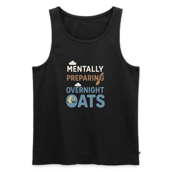 Porridge Breakfast Culture Overnight - Men's Premium Organic Tank Top - black - Front - Michal (187cm)
