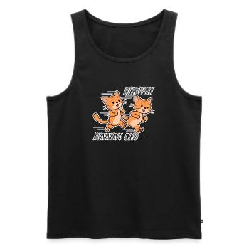 Introvert Running Club! Introvertiere Läufer Club! - Männer Premium Bio Tank Top - Schwarz - Vorne - AI Model Male 178 light (178cm)