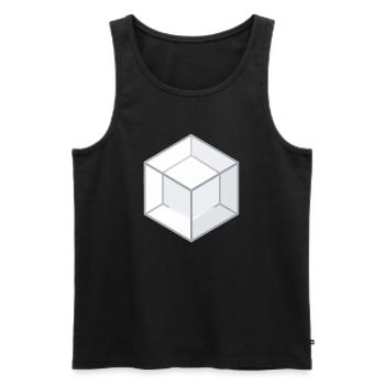 Geometric 3D Cube Line Style - Men's Premium Organic Tank Top - black - Front - AI Model Male 178 light (178cm)