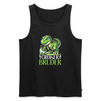 Big Brother Dinosaur Dino Sibling Motif - Men's Premium Organic Tank Top - black - Front - Michal (187cm)