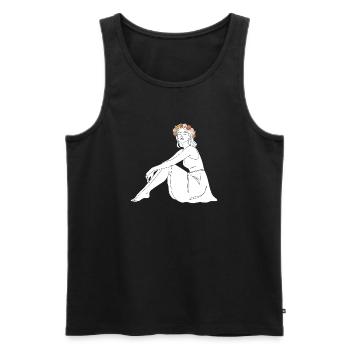 Rose – Line Art Sommermotiv - Männer Premium Bio Tank Top - Schwarz - Vorne - Michal (187cm)