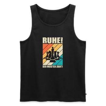 Schachspieler Geschenke Schach Zubehör Schachbrett - Männer Premium Bio Tank Top - Schwarz - Vorne - Michal (187cm)