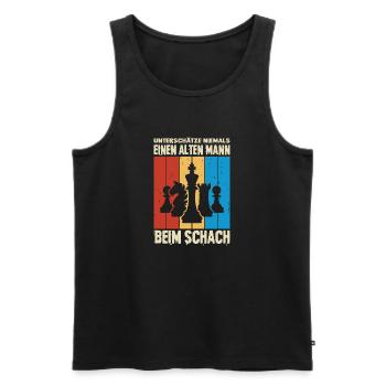 Schachspieler Geschenke Schach Zubehör Schachbrett - Männer Premium Bio Tank Top - Schwarz - Vorne - Michal (187cm)