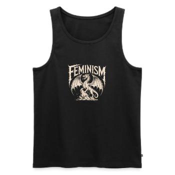 Féministe - T-shirt Logo Féminisme - Débardeur bio Premium Homme - noir - Devant - AI Model Male 178 light (178cm)