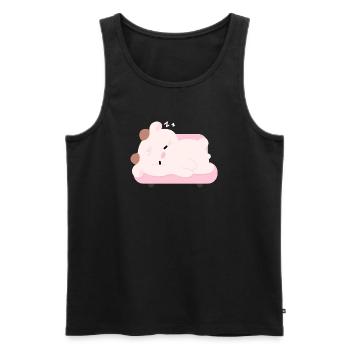 Tired Cow - Men's Premium Organic Tank Top - black - Front - Michal (187cm)