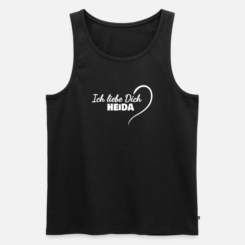 LiebeDich Heida - Männer Premium Bio Tank Top - Schwarz