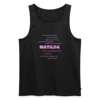Matilda als Sprueche - Männer Premium Bio Tank Top - Schwarz - Vorne - AI Model Male 178 light (178cm)
