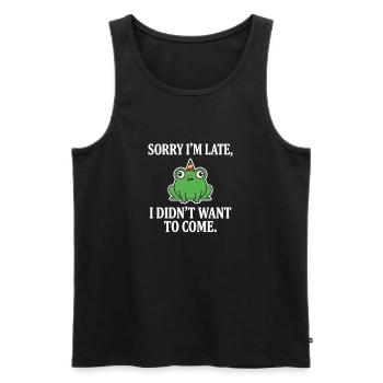 Entschuldige, dass ich zu spät bin. Frosch wollte nicht lustig kommen. - Männer Premium Bio Tank Top - Schwarz - Vorne - AI Model Male 178 light (178cm)