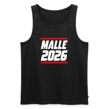 Malle 2026 lettering - Men's Premium Organic Tank Top - black - Front - Michal (187cm)