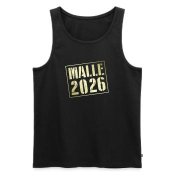 Malle 2026 - Débardeur bio Premium Homme - noir - Devant - AI Model Male 178 light (178cm)