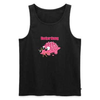 Dessin animé Mettigel – Ordre drôle de hiérarchie - Débardeur bio Premium Homme - noir - Devant - AI Model Male 178 light (178cm)