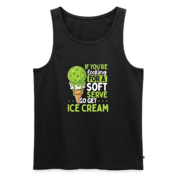 Jeu de mots à glace soft cream - Débardeur bio Premium Homme - noir - Devant - Michal (187cm)