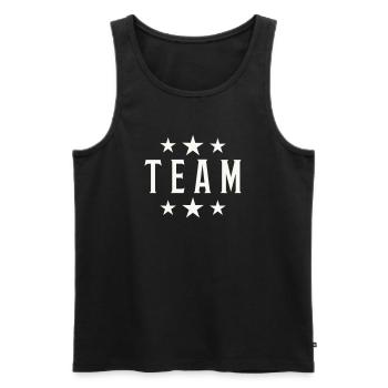 Team Vintage Star Logo - Men's Premium Organic Tank Top - black - Front - AI Model Male 178 light (178cm)