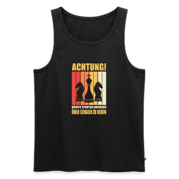 Schachspieler Geschenke Schach Zubehör Schachbrett - Männer Premium Bio Tank Top - Schwarz - Vorne - Michal (187cm)