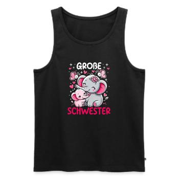 Big Sister Elephants Older Sibling - Men's Premium Organic Tank Top - black - Front - AI Model Male 178 light (178cm)