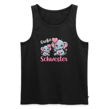 Big Sister Elephants Older Sibling - Men's Premium Organic Tank Top - black - Front - AI Model Male 178 light (178cm)