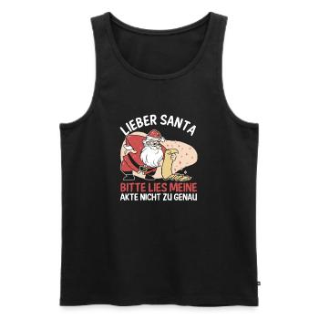 Santa Claus Christmas Time Naughty Christmas - Men's Premium Organic Tank Top - black - Front - Michal (187cm)