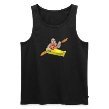 Seal small boat - Men's Premium Organic Tank Top - black - Front - AI Model Male 178 light (178cm)