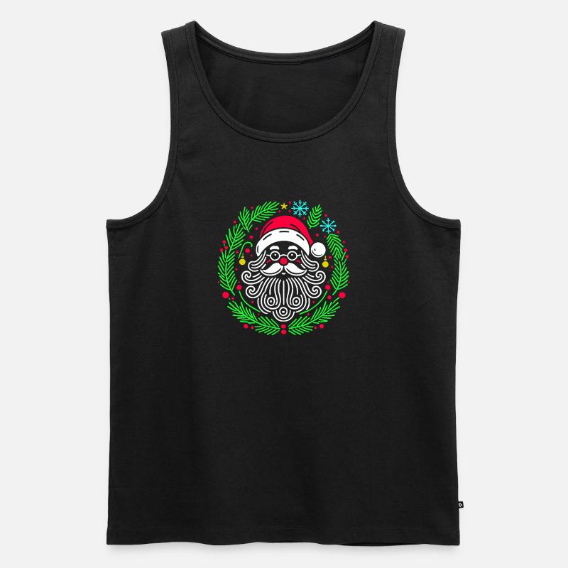 Weihnachtsrunder Weihnachtsmann mit Ästen - Männer Premium Bio Tank Top - Schwarz