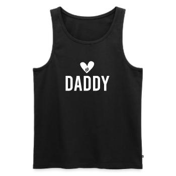 Herz Fußabdruck Daddy Motiv - Männer Premium Bio Tank Top - Schwarz - Vorne - Michal (187cm)