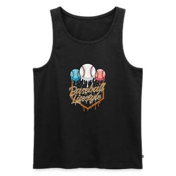 Énergie du mode de vie baseball pour les fans Famille des joueurs - Débardeur bio Premium Homme - noir - Devant - Michal (187cm)
