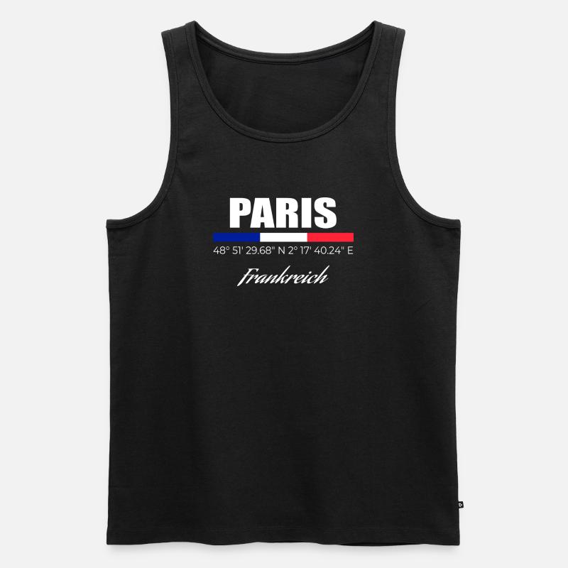 Paris - Männer Premium Bio Tank Top - Schwarz