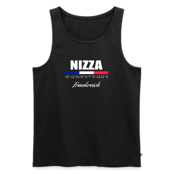 Nizza - Männer Premium Bio Tank Top - Schwarz - Vorne - Michal (187cm)