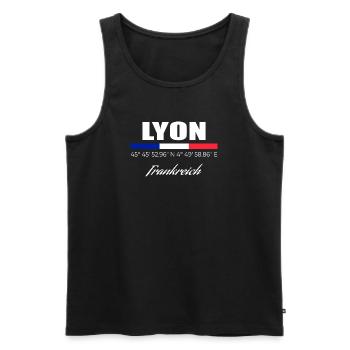 Lyon - Männer Premium Bio Tank Top - Schwarz - Vorne - Michal (187cm)