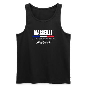 Marseille - Männer Premium Bio Tank Top - Schwarz - Vorne - Michal (187cm)