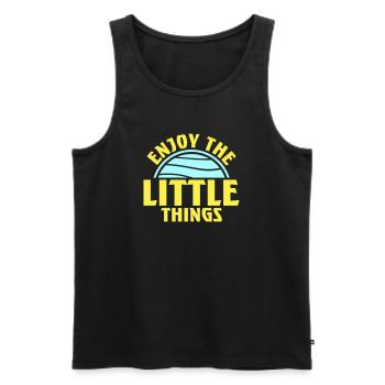 Enjoy The Little Things Gratitude Mindfulness - Men's Premium Organic Tank Top - black - Front - AI Model Male 178 light (178cm)