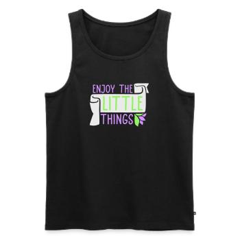 Enjoy The Little Things Gratitude Mindfulness - Men's Premium Organic Tank Top - black - Front - AI Model Male 178 light (178cm)