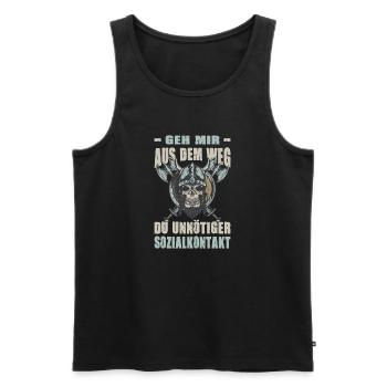 Viking Outfits Valhalla Norse Mythology - Men's Premium Organic Tank Top - black - Front - AI Model Male 178 light (178cm)