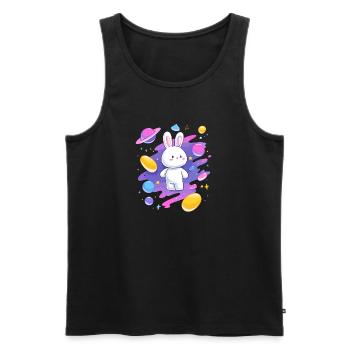 Galaktischer Hase im Nebel - Männer Premium Bio Tank Top - Schwarz - Vorne - AI Model Male 178 light (178cm)