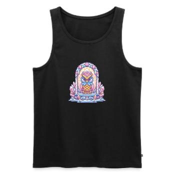 Crystal Owl Throne - Men's Premium Organic Tank Top - black - Front - AI Model Male 178 light (178cm)