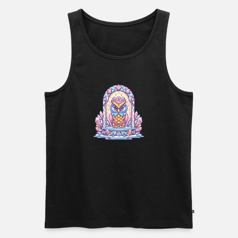 Kristall-Eulenthron - Männer Premium Bio Tank Top - Schwarz
