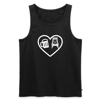 Herzbier-Flipper-Humor - Männer Premium Bio Tank Top - Schwarz - Vorne - Michal (187cm)