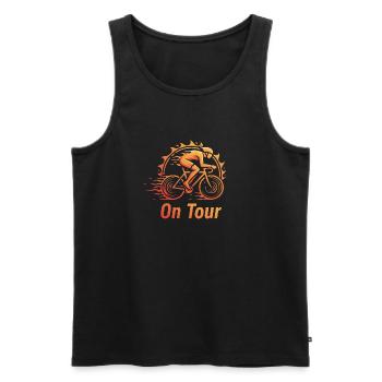 Cyclists On Tour - Men's Premium Organic Tank Top - black - Front - AI Model Male 178 light (178cm)