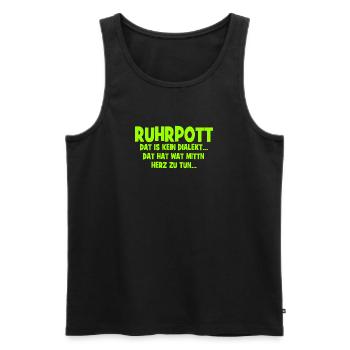 Ruhrpott - Dat hat wat mittn Herz zu tun - Men's Premium Organic Tank Top - black - Front - AI Model Male 178 light (178cm)