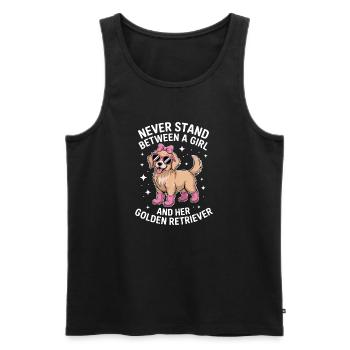 Golden Retriever Sprüche Golden Retriever Geschenk - Männer Premium Bio Tank Top - Schwarz - Vorne - Michal (187cm)