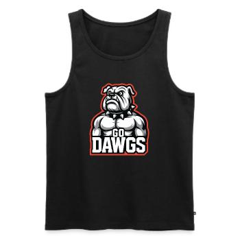 Go Dawgs Bulldog Mascot Sports Design - Men's Premium Organic Tank Top - black - Front - AI Model Male 178 light (178cm)