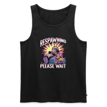 Funny Gaming Gamer Cat - Männer Premium Bio Tank Top - Schwarz - Vorne - Michal (187cm)