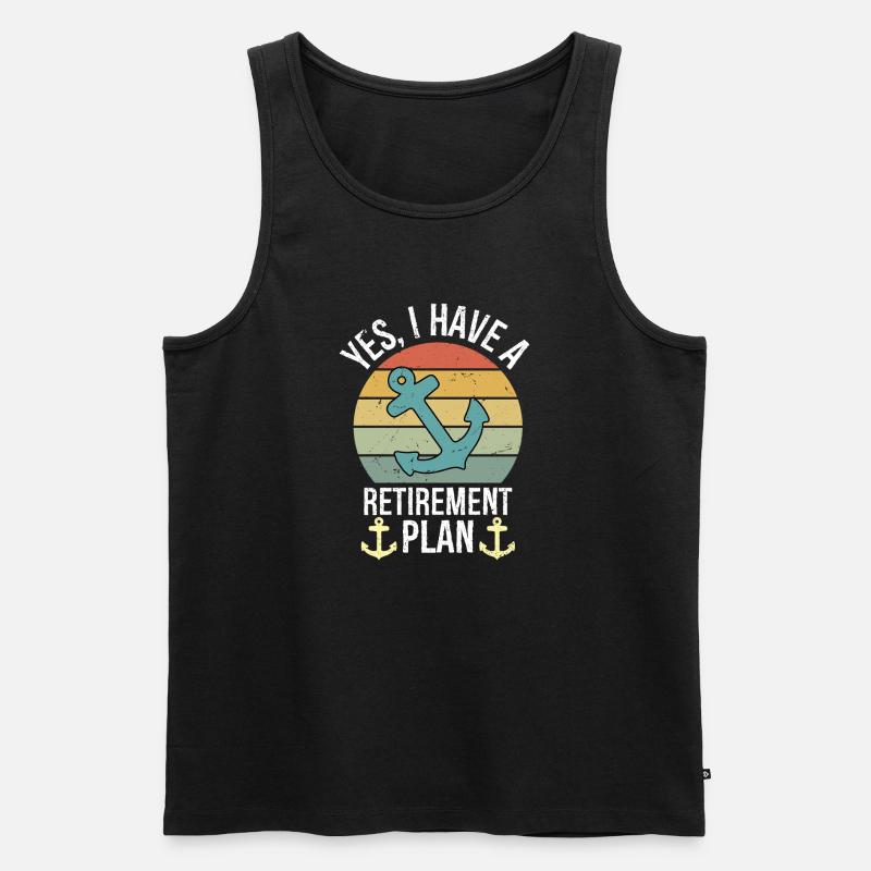 Plain Sailing Boat Retirement Plan Gift - Männer Premium Bio Tank Top - Schwarz