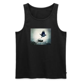 Krähenflug - Männer Premium Bio Tank Top - Schwarz - Vorne - AI Model Male 178 light (178cm)