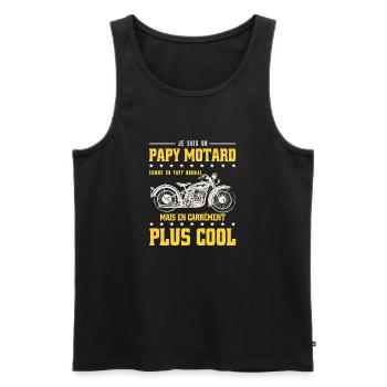 Ich bin ein Biker-Opa wie ein normaler Opa, aber c - Männer Premium Bio Tank Top - Schwarz - Vorne - AI Model Male 178 light (178cm)
