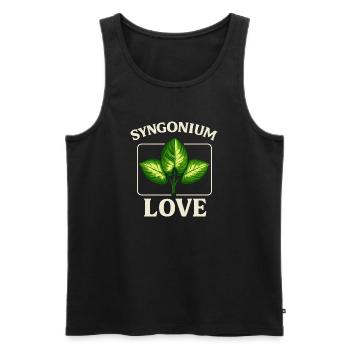Syngonium Love - Männer Premium Bio Tank Top - Schwarz - Vorne - AI Model Male 178 light (178cm)