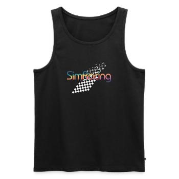 SimRacing Gradient Logo - Men's Premium Organic Tank Top - black - Front - AI Model Male 178 light (178cm)