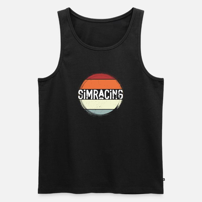 SimRacing Retro Circle Emblem - Männer Premium Bio Tank Top - Schwarz